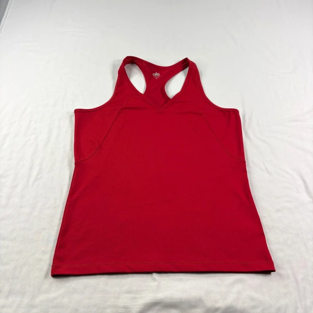 ALO Yoga Bright Red V-Neck Racerback Tank